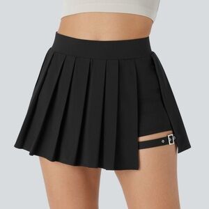Halara Breezeful™ High Waisted Pleated Side Pocket Adjustable Buckle Mini Skirt